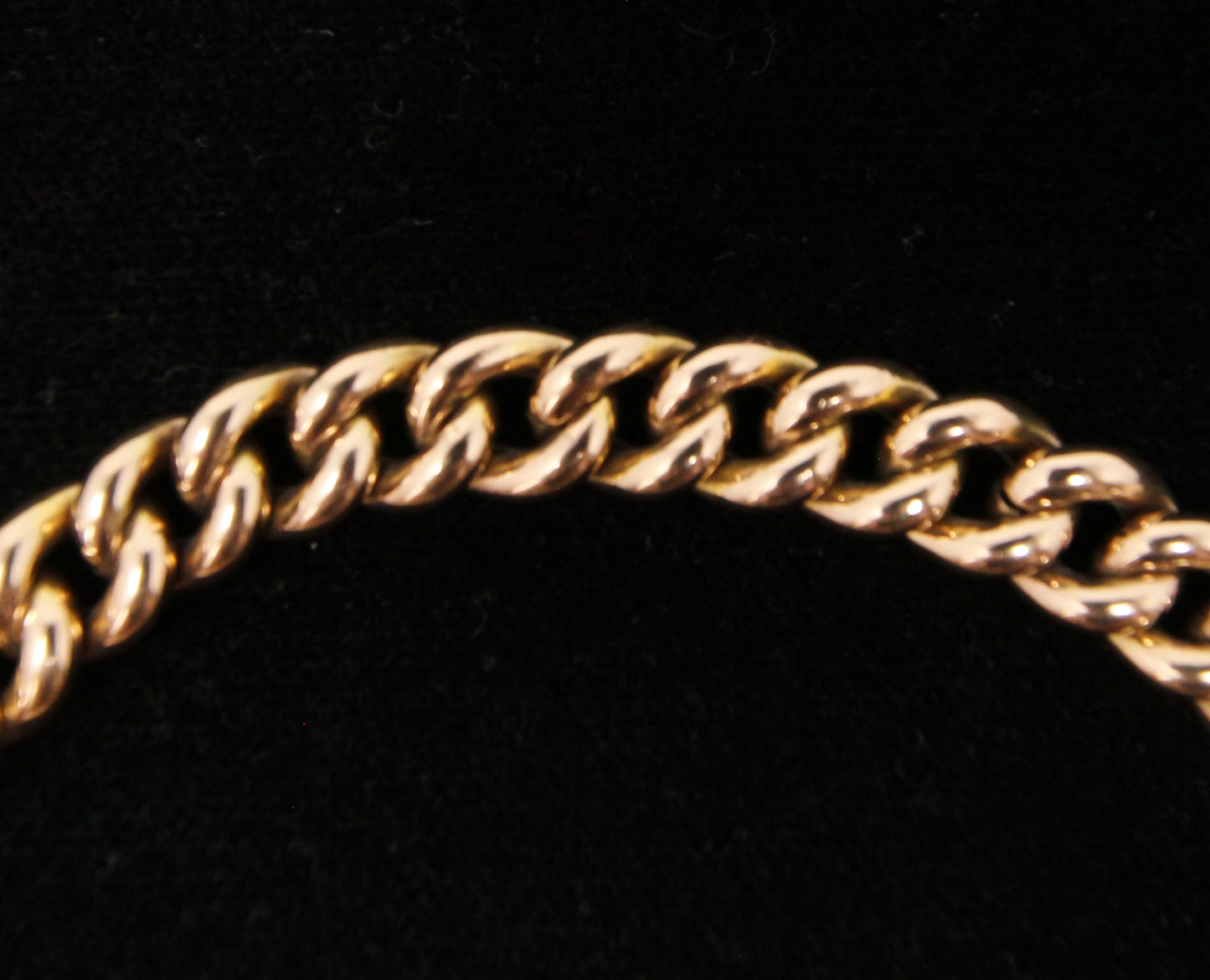 Antique Edwardian 1902 Hallmarked Solid 9ct 9k Gold Curb Chain Bracelet Heart Padlock 7.5''