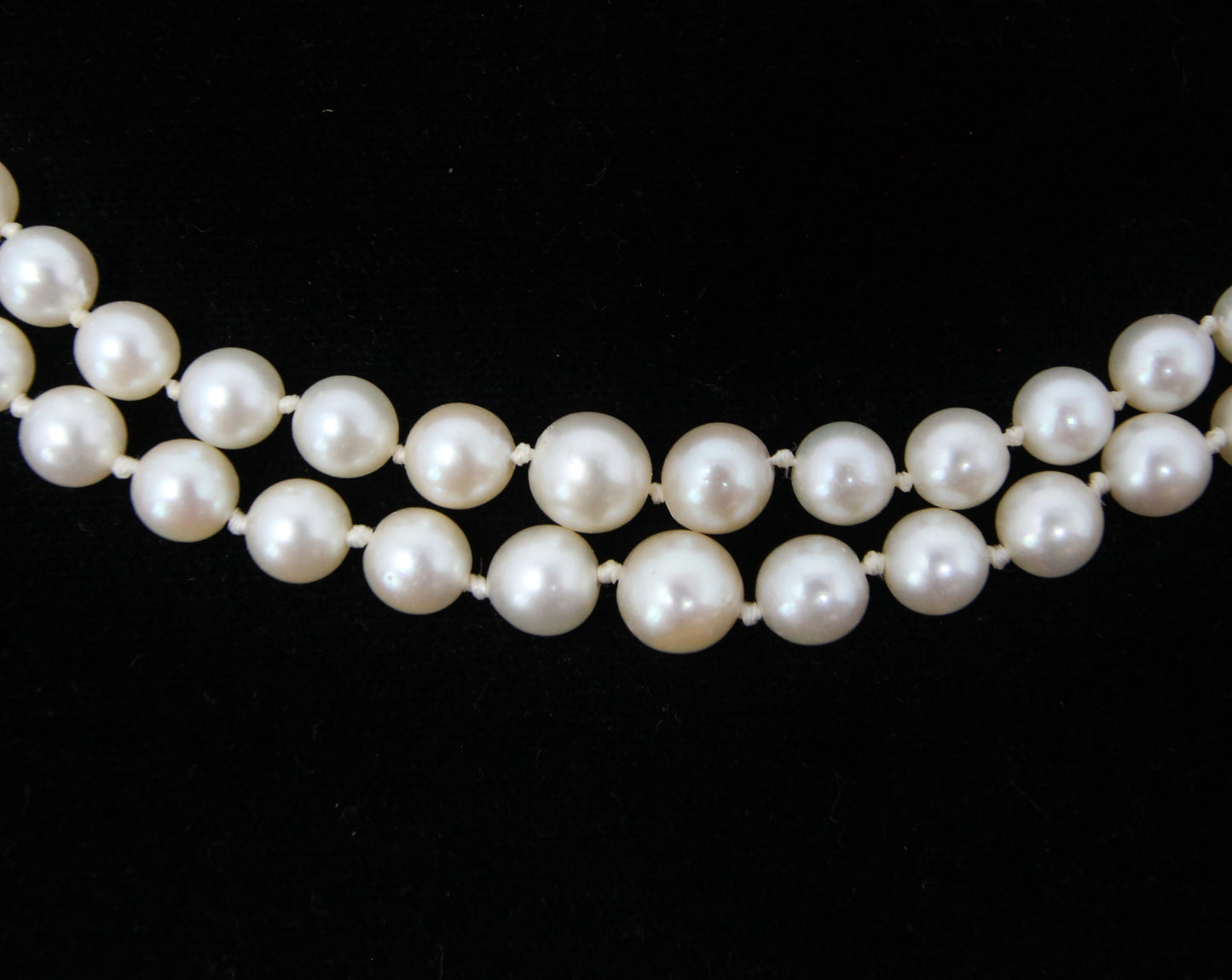 Antique Victorian Solid 18ct 18k White Gold Diamond Clasp Cultured Pearl Necklace 17.5''