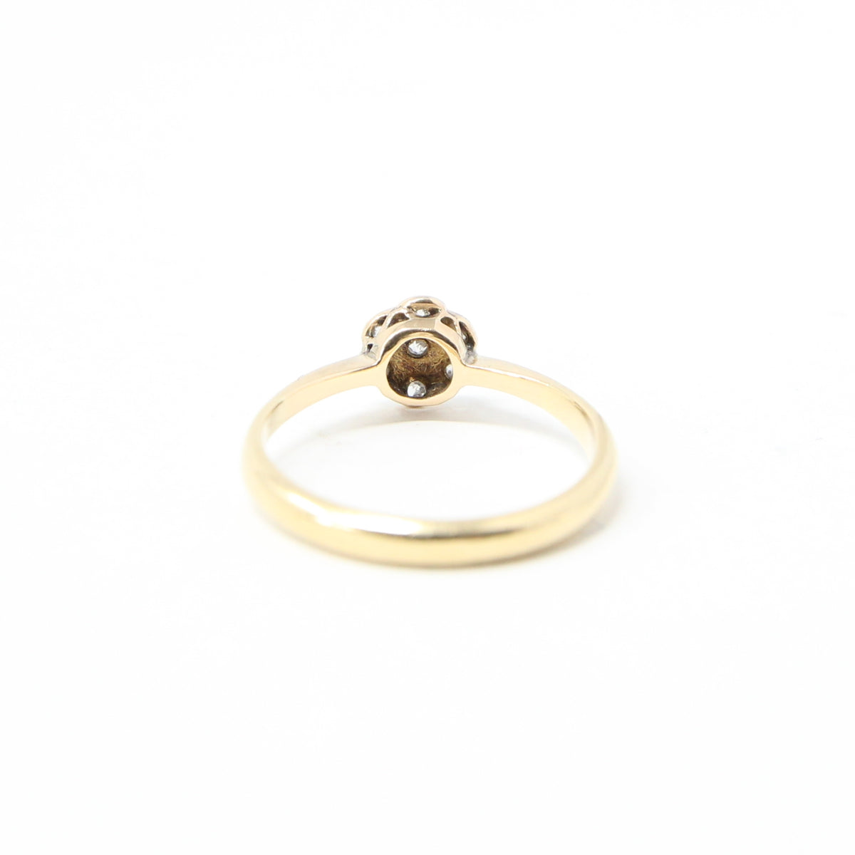 Antique Edwardian Hallmarked Solid 18ct 18k Gold Old Cut Diamond Star Daisy Ring Size K