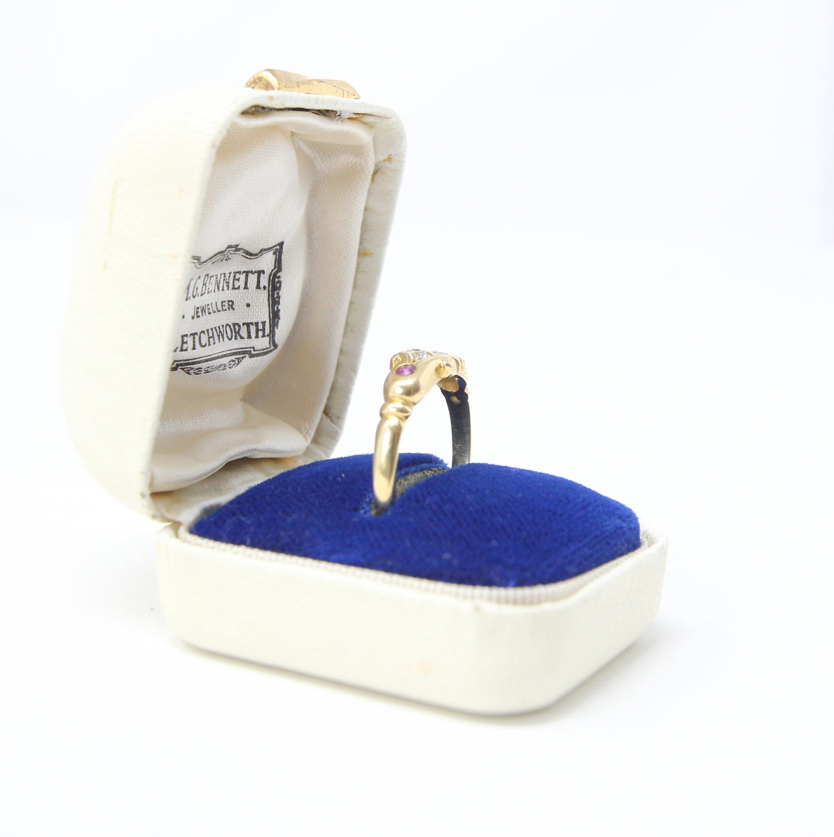 Antique Edwardian Hallmarked Solid 18ct 18k Gold Old Cut Diamond Ruby Ring Size Q