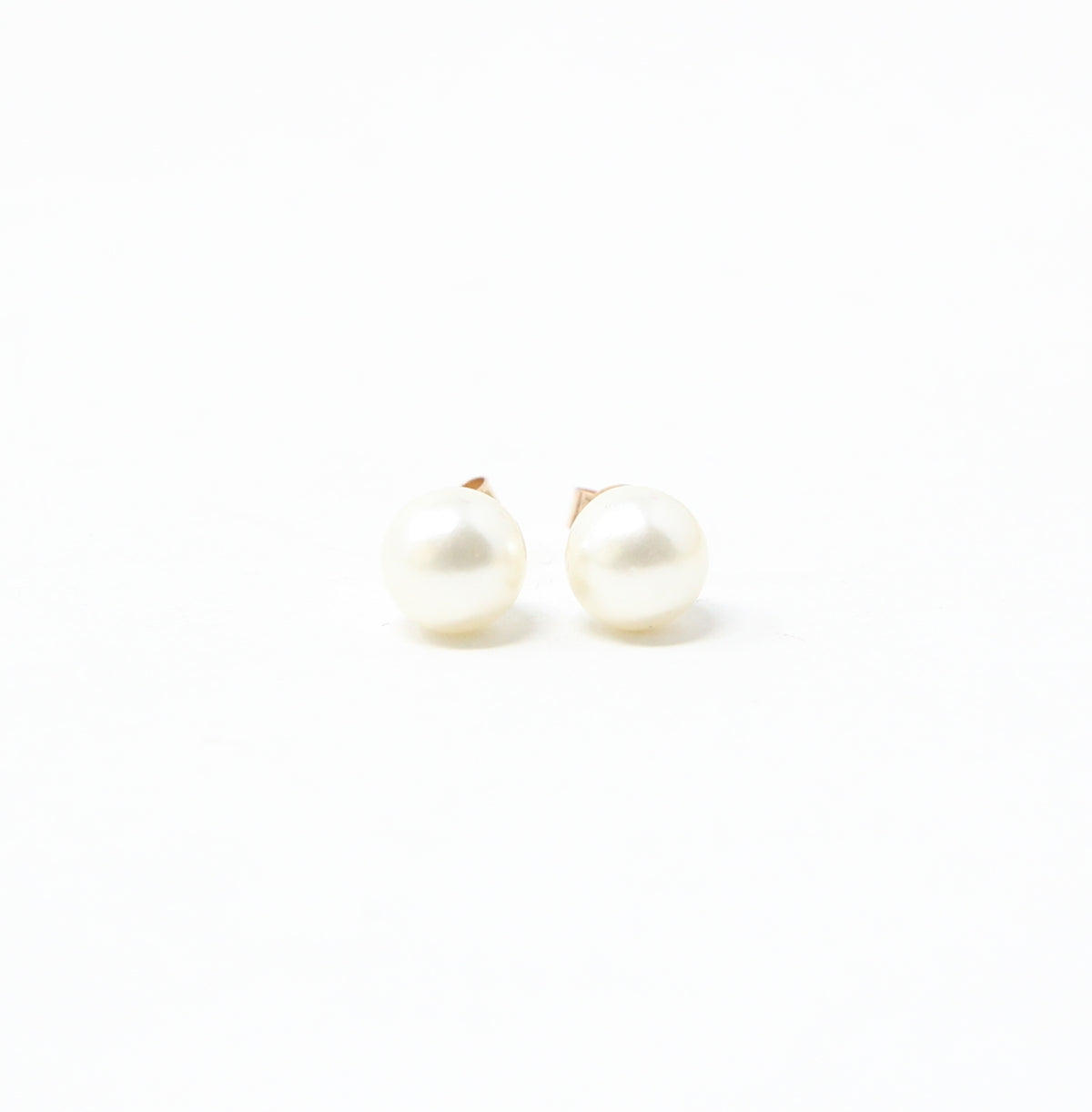 Vintage 1990's Elizabeth Duke Solid 9ct 9k Gold 6mm Pearl Stud Earrings in Box Argos