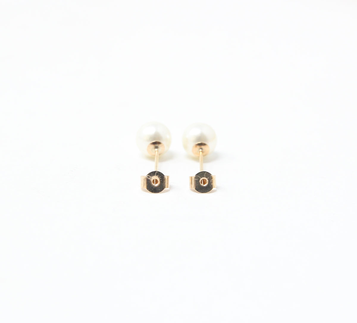 Vintage 1990's Elizabeth Duke Solid 9ct 9k Gold 6mm Pearl Stud Earrings in Box Argos