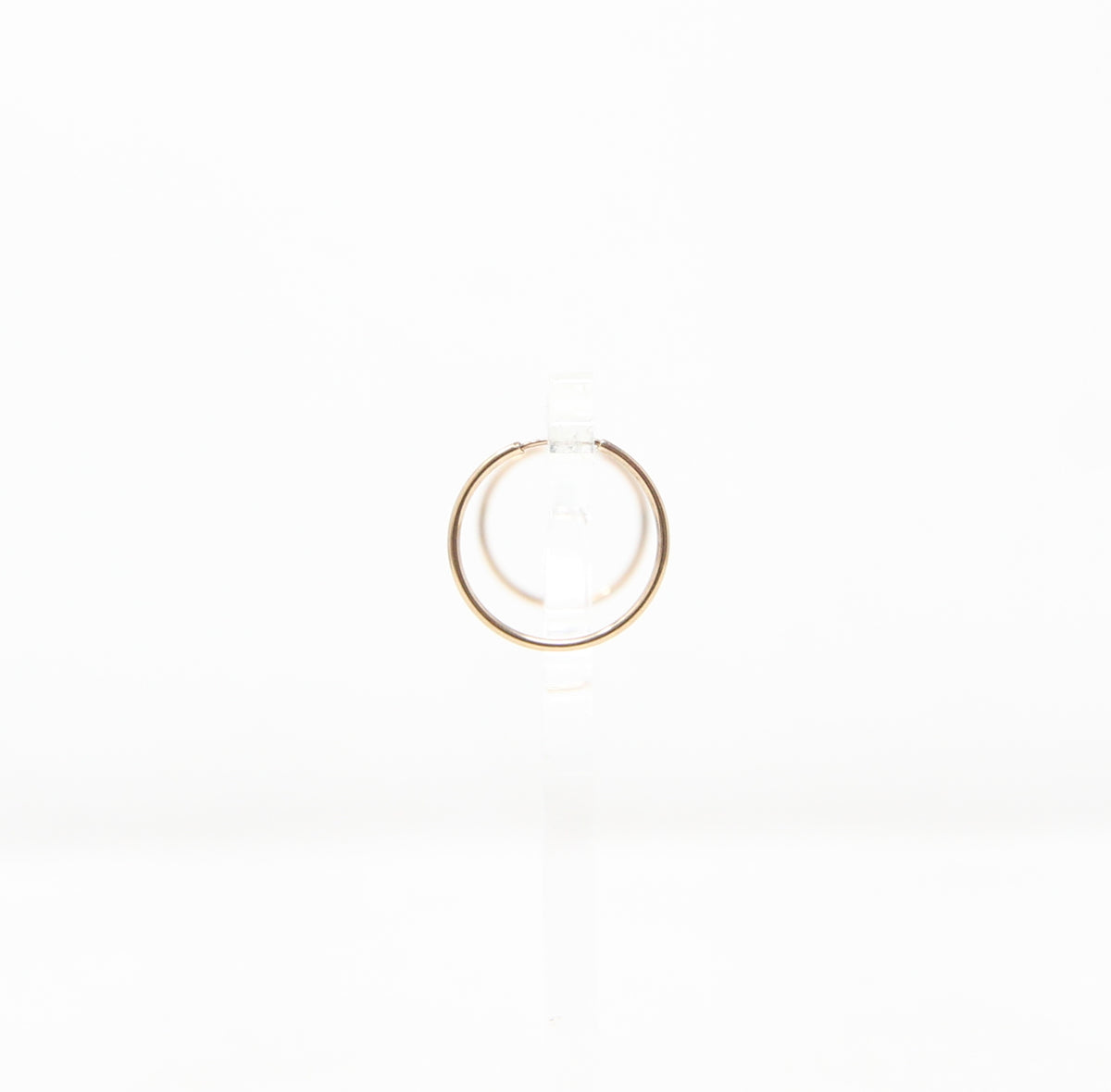 Vintage 1977 Hallmarked Solid 9ct 9k Gold Small Plain Sleeper Hoop Earrings 13mm