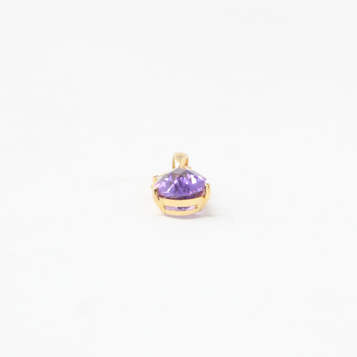 Vintage Hallmarked Solid 18ct 18k Gold 2.5Ct Amethyst & Diamond Tear Drop Pendant