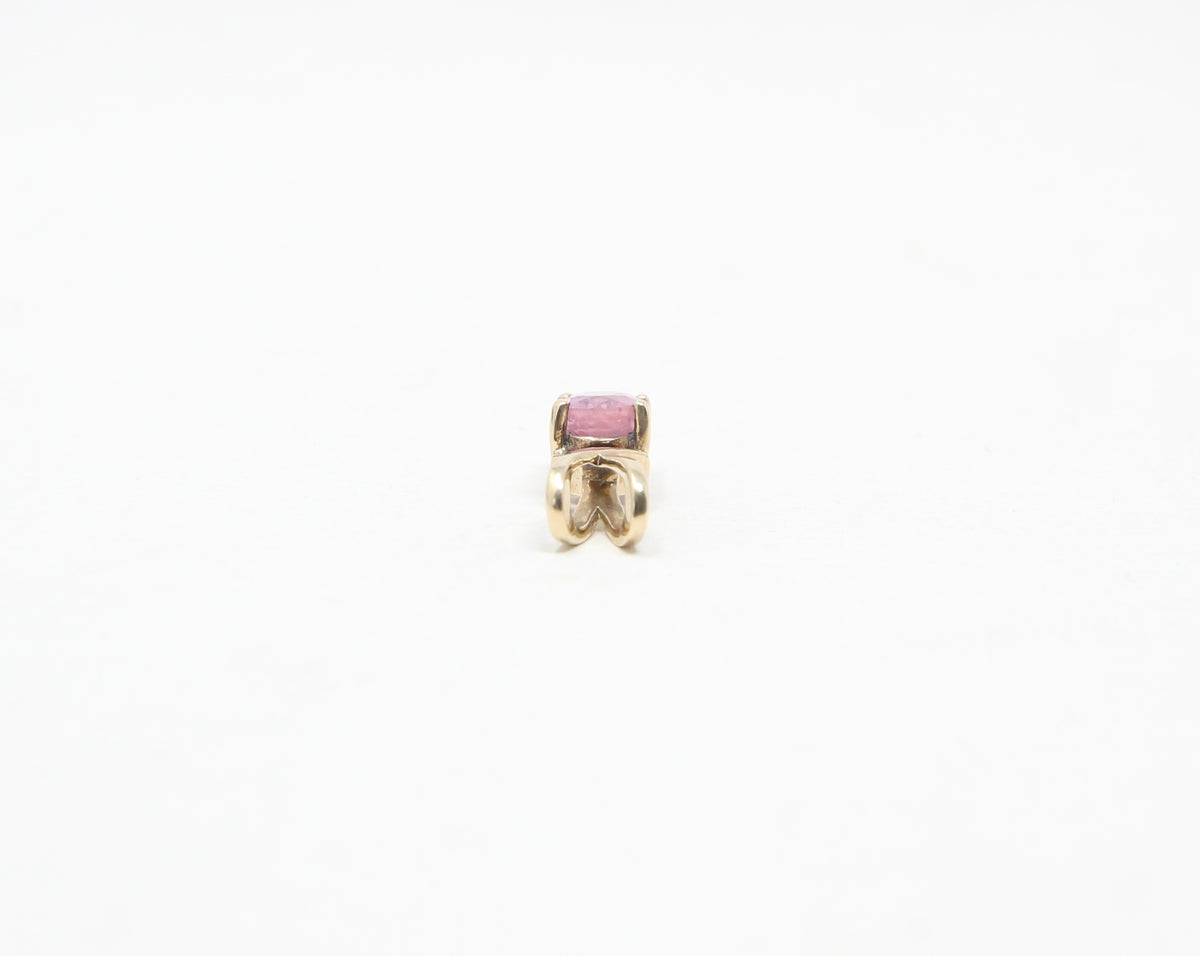 Vintage Solid 9ct 9k Gold Ruby Pink Sapphire Infinity Pendant