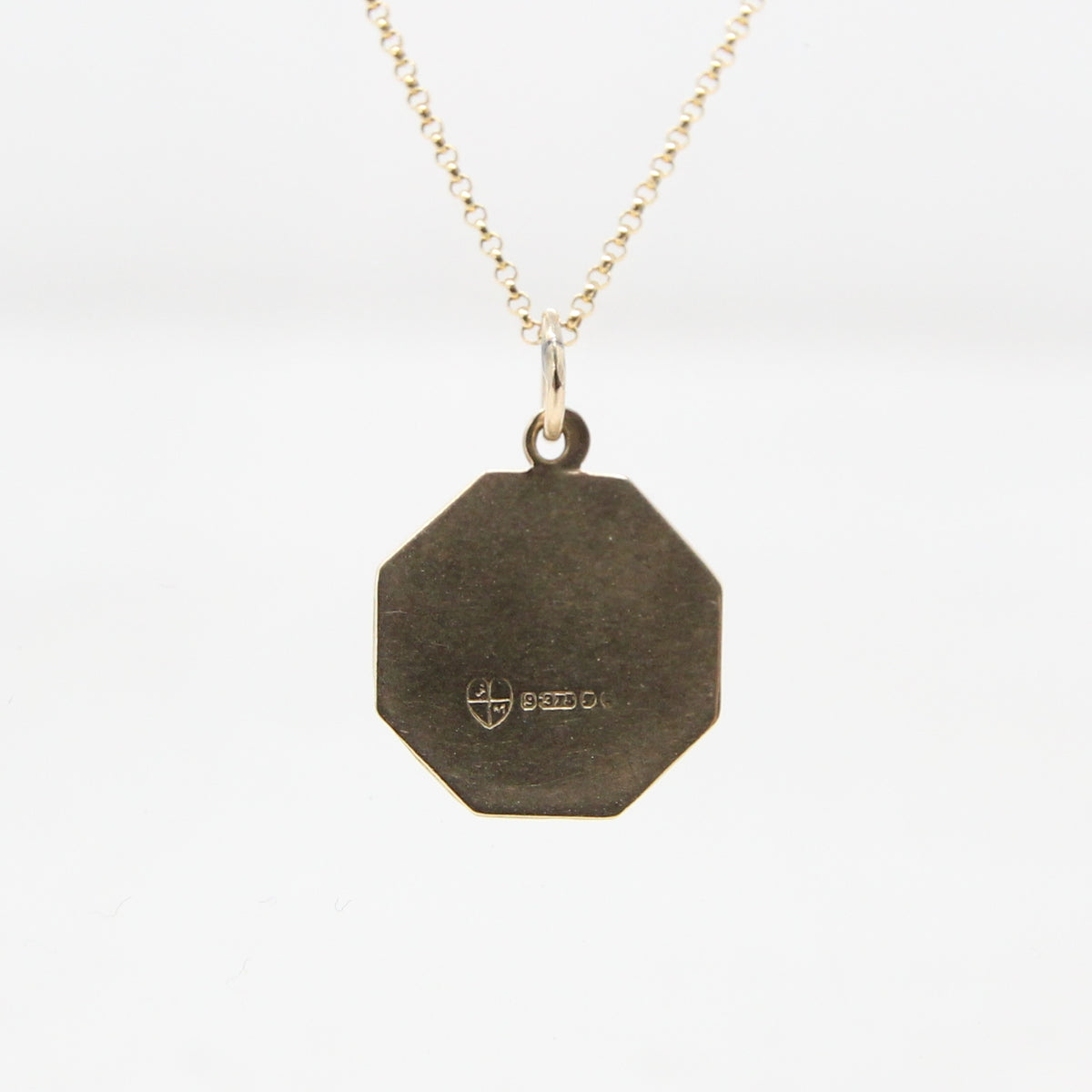 Vintage 1962 Hallmarked Solid 9ct 9k Gold St Christopher Octagon Coin Medallion Pendant