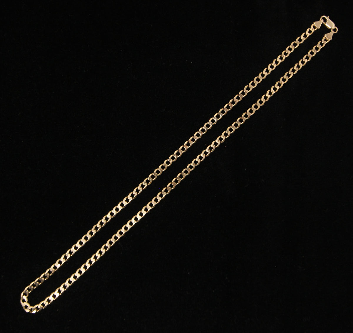 Vintage 1980's Hallmarked Solid 9ct 9k Gold Chunky Curb Chain Necklace 20.5''