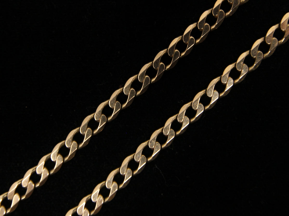 Vintage 1980's Hallmarked Solid 9ct 9k Gold Chunky Curb Chain Necklace 20.5''