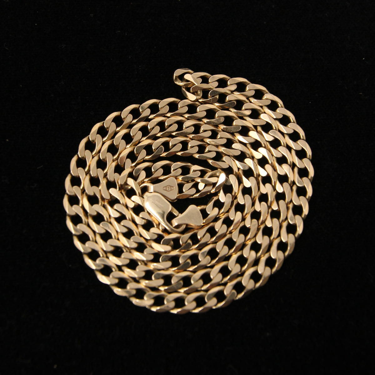 Vintage 1980's Hallmarked Solid 9ct 9k Gold Chunky Curb Chain Necklace 20.5''