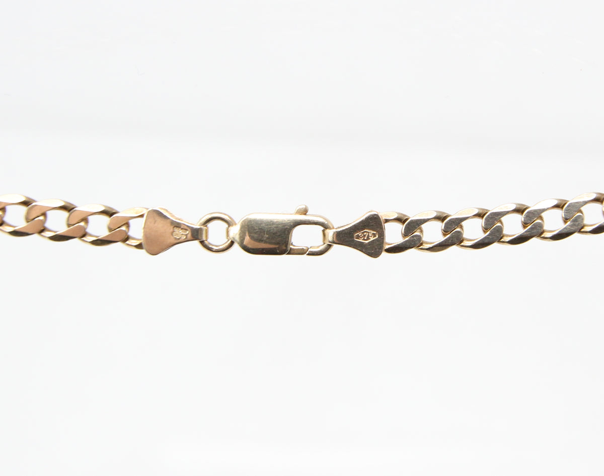 Vintage 1980's Hallmarked Solid 9ct 9k Gold Chunky Curb Chain Necklace 20.5''
