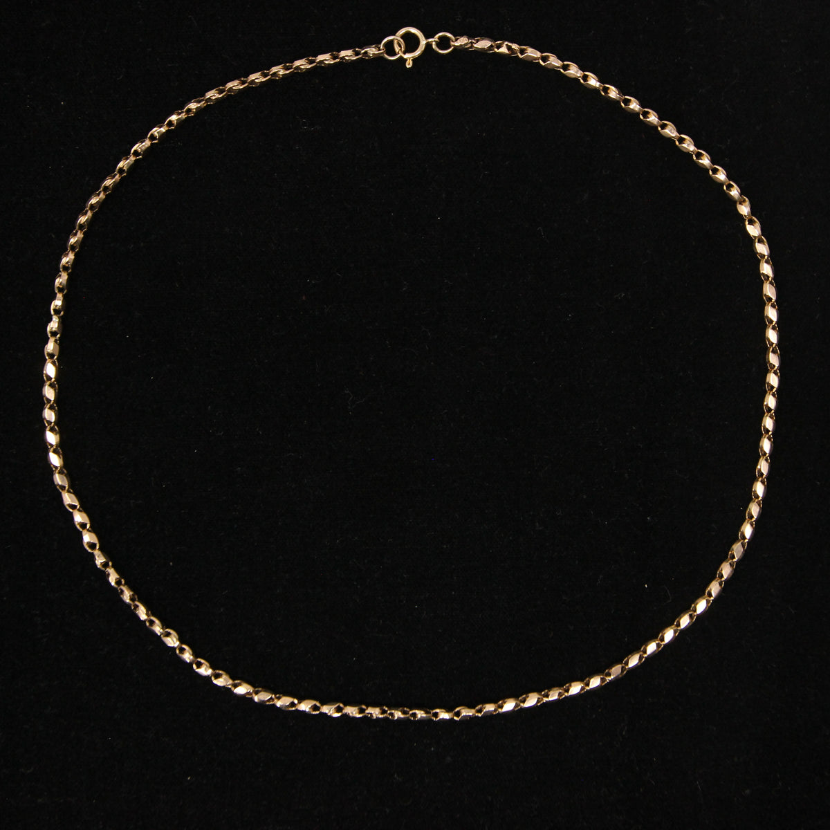 Antique Victorian Hallmarked Solid 9ct 9k Gold Tulip Cable Belcher Chain Necklace 19.5 ''