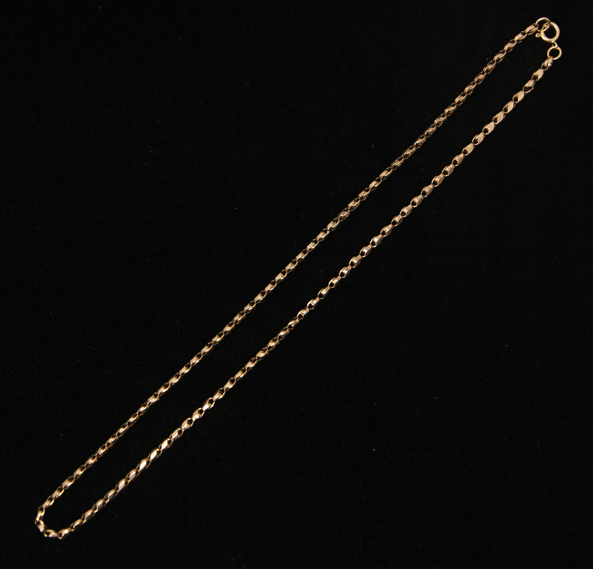 Antique Victorian Hallmarked Solid 9ct 9k Gold Tulip Cable Belcher Chain Necklace 19.5 ''