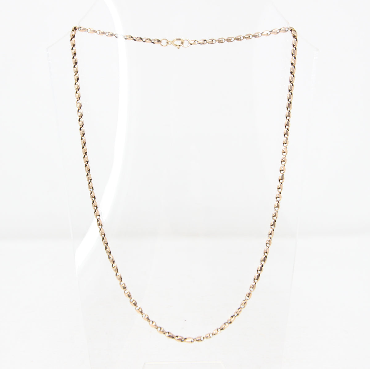 Antique Victorian Hallmarked Solid 9ct 9k Gold Tulip Cable Belcher Chain Necklace 19.5 ''