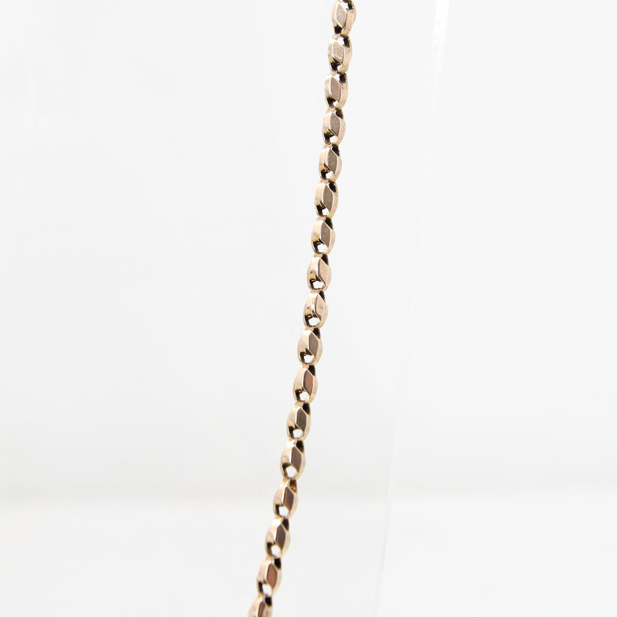 Antique Victorian Hallmarked Solid 9ct 9k Gold Tulip Cable Belcher Chain Necklace 19.5 ''