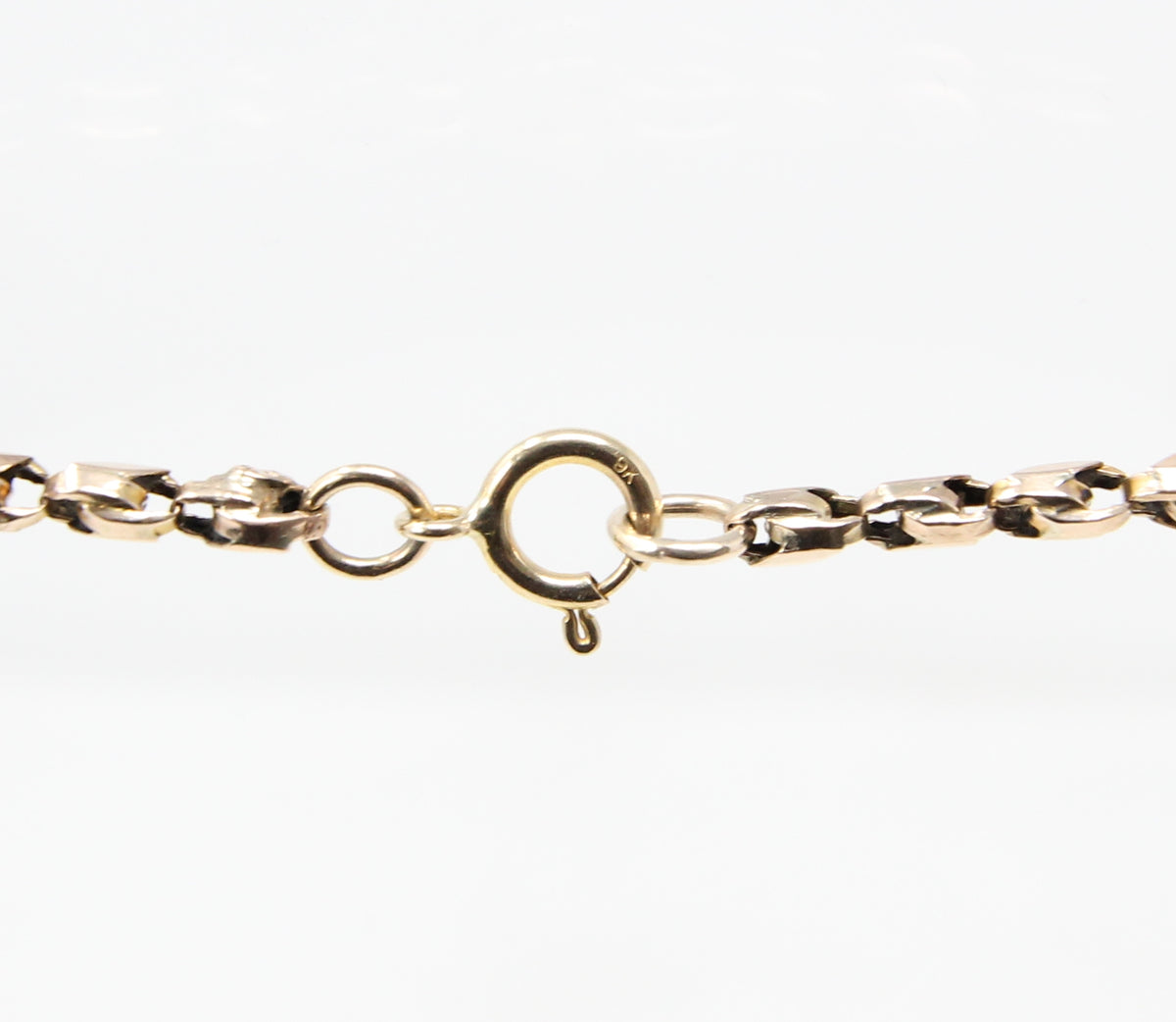 Antique Victorian Hallmarked Solid 9ct 9k Gold Tulip Cable Belcher Chain Necklace 19.5 ''