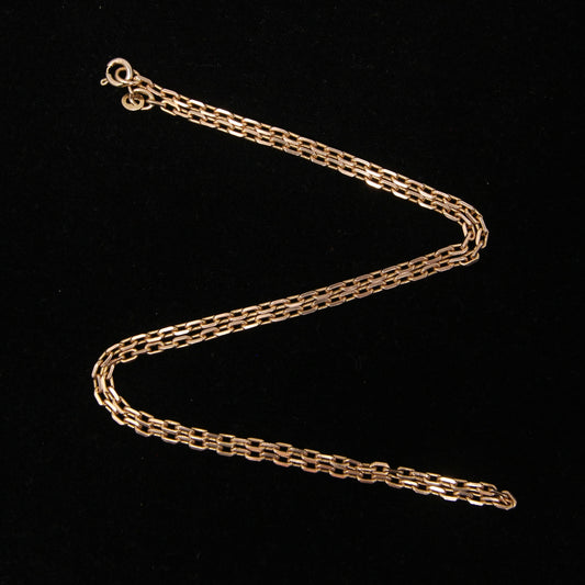 Vintage Italy Hallmarked Solid 9ct 9k Gold Cable Biker Belcher Chain Necklace 20.25''