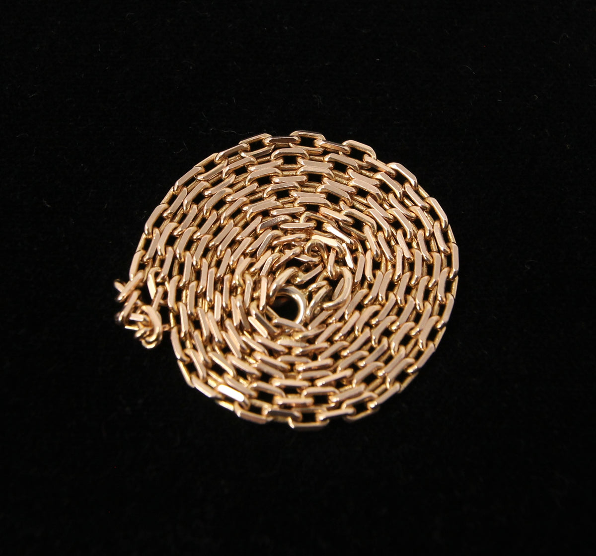 Vintage Italy Hallmarked Solid 9ct 9k Gold Cable Biker Belcher Chain Necklace 20.25''