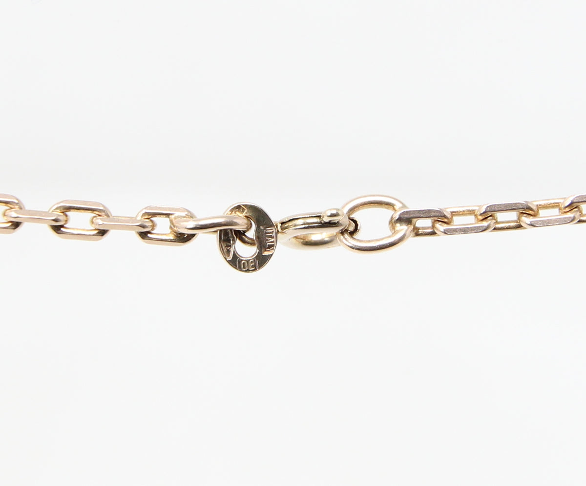 Vintage Italy Hallmarked Solid 9ct 9k Gold Cable Biker Belcher Chain Necklace 20.25''
