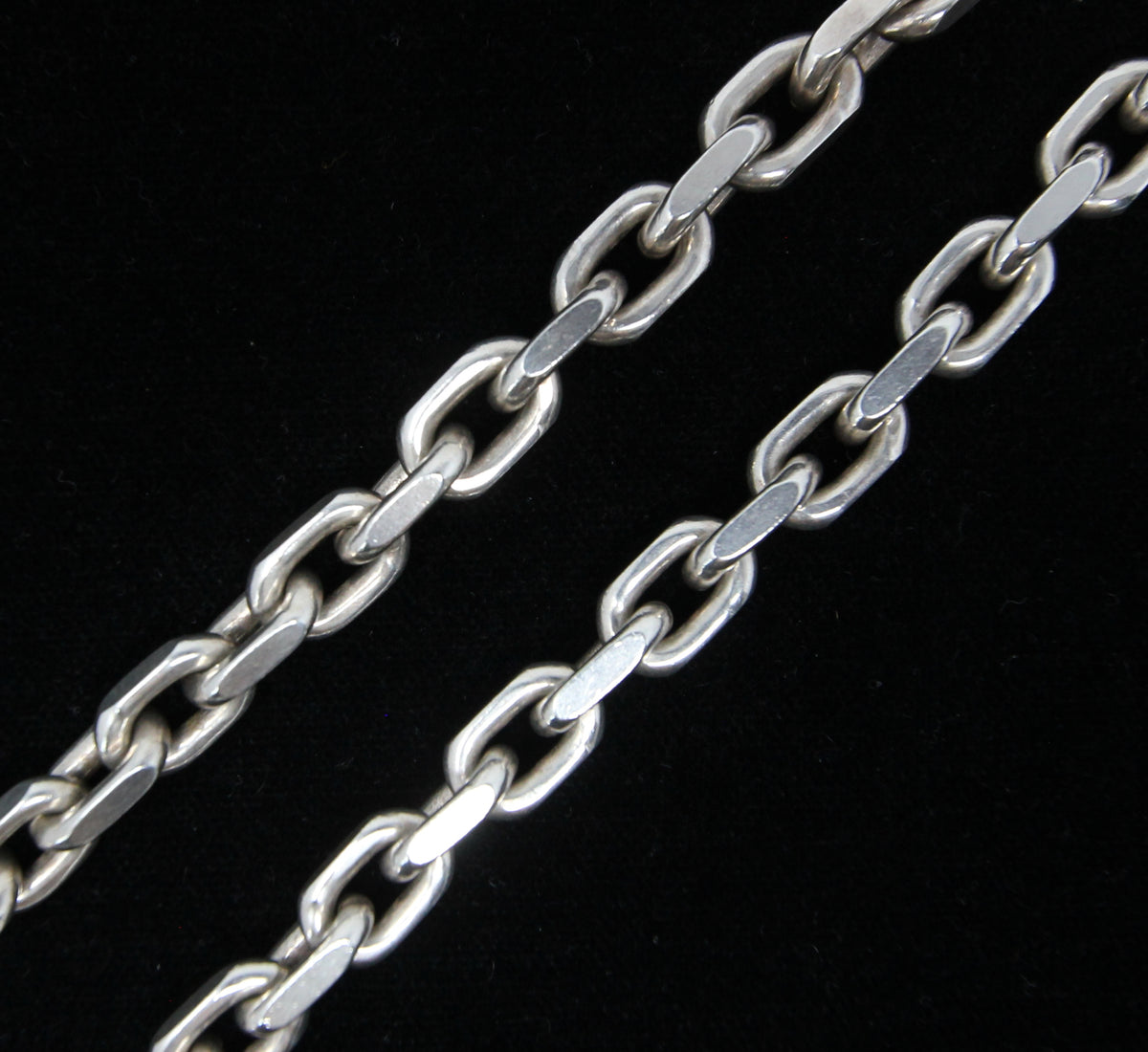 Vintage Italy Hallmarked Heavy Solid Sterling Silver Chunky Biker Cable Chain Necklace 22.25'' 93g