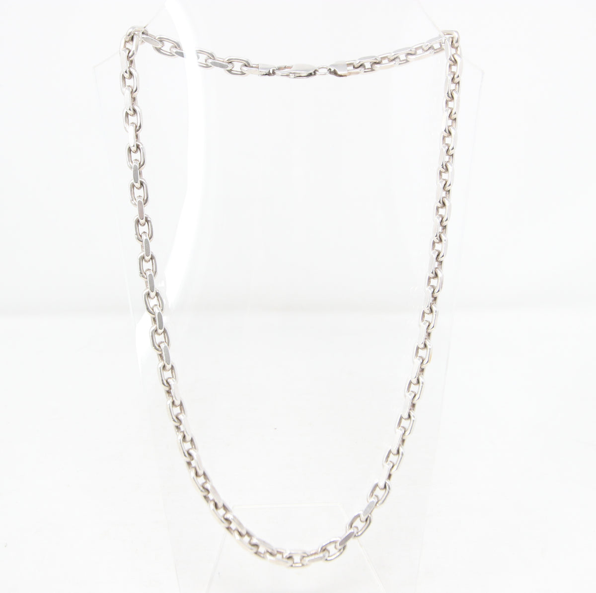 Vintage Italy Hallmarked Heavy Solid Sterling Silver Chunky Biker Cable Chain Necklace 22.25'' 93g