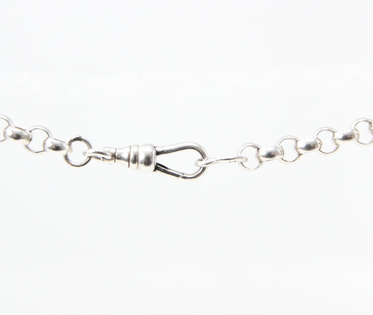 Vintage Solid Sterling Silver Belcher Rolo Cable Chain Dog Clip Necklace 18''