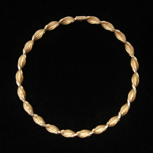 Vintage Unoaerre Italy Hallmarked Solid 9ct 9k Gold Rope Twist Bangle Bracelet