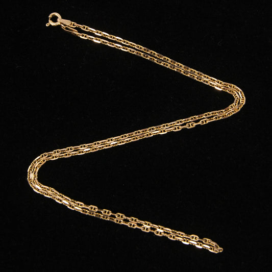 Vintage 1982 Hallmarked Solid 9ct 9k Gold Mariner Biker Cable Chain Necklace 20''