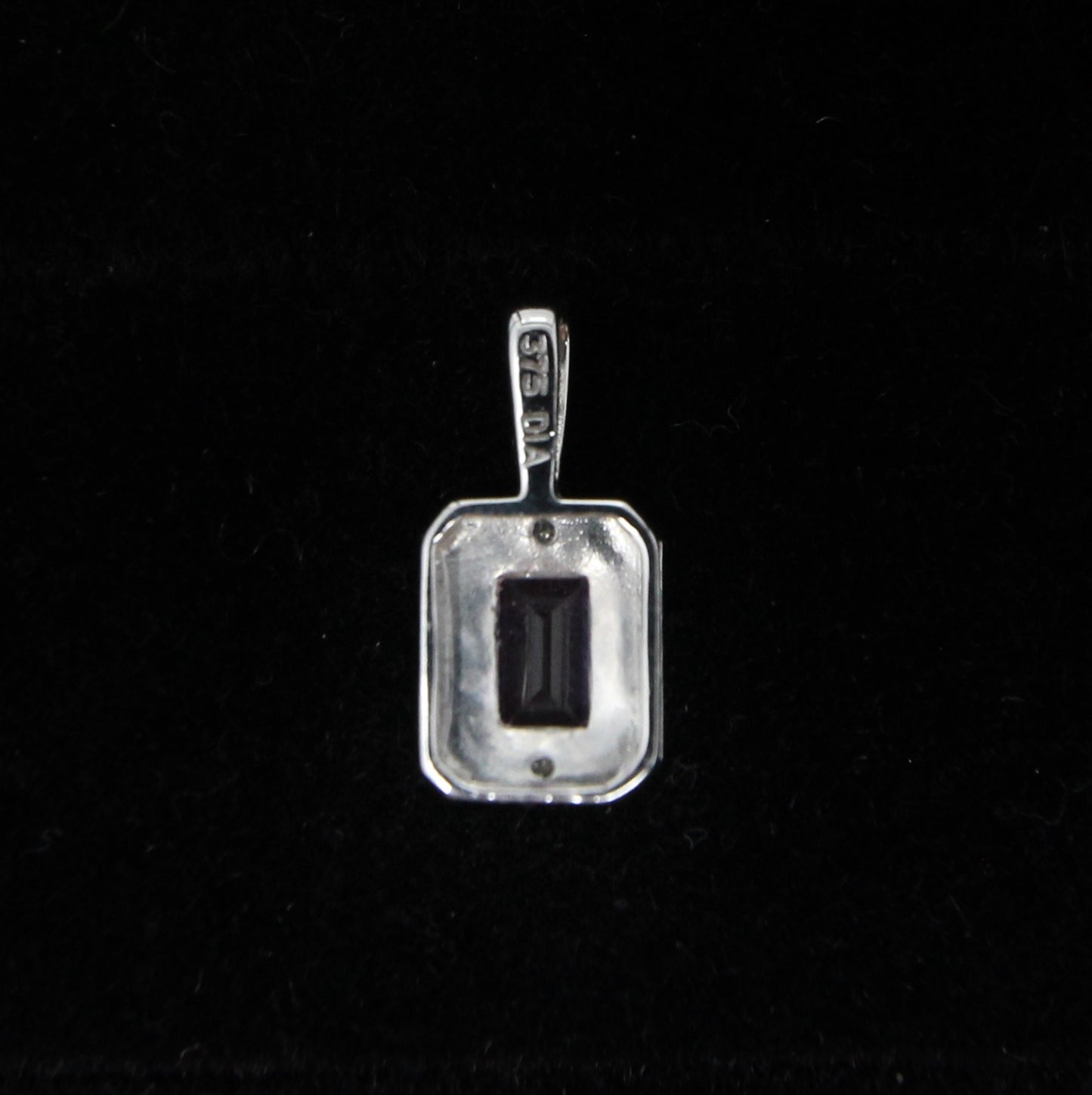 Vintage Hallmarked Solid 9ct 9k White Gold Pink Topaz & Diamond Pendant