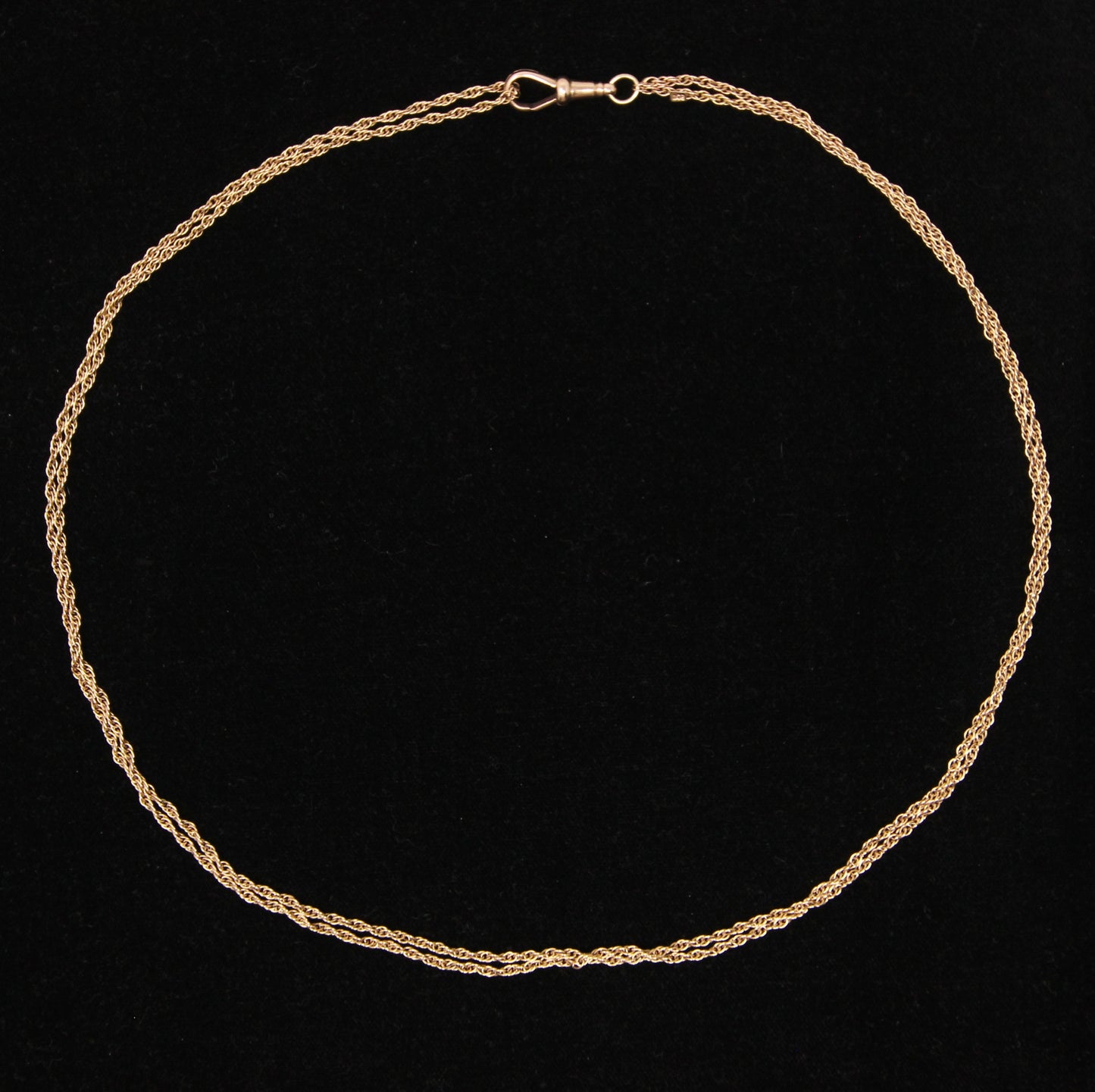 Antique Edwardian Hallmarked Solid 9ct 9k Rose Gold Rope Long Guard Muff Chain Necklace 39''