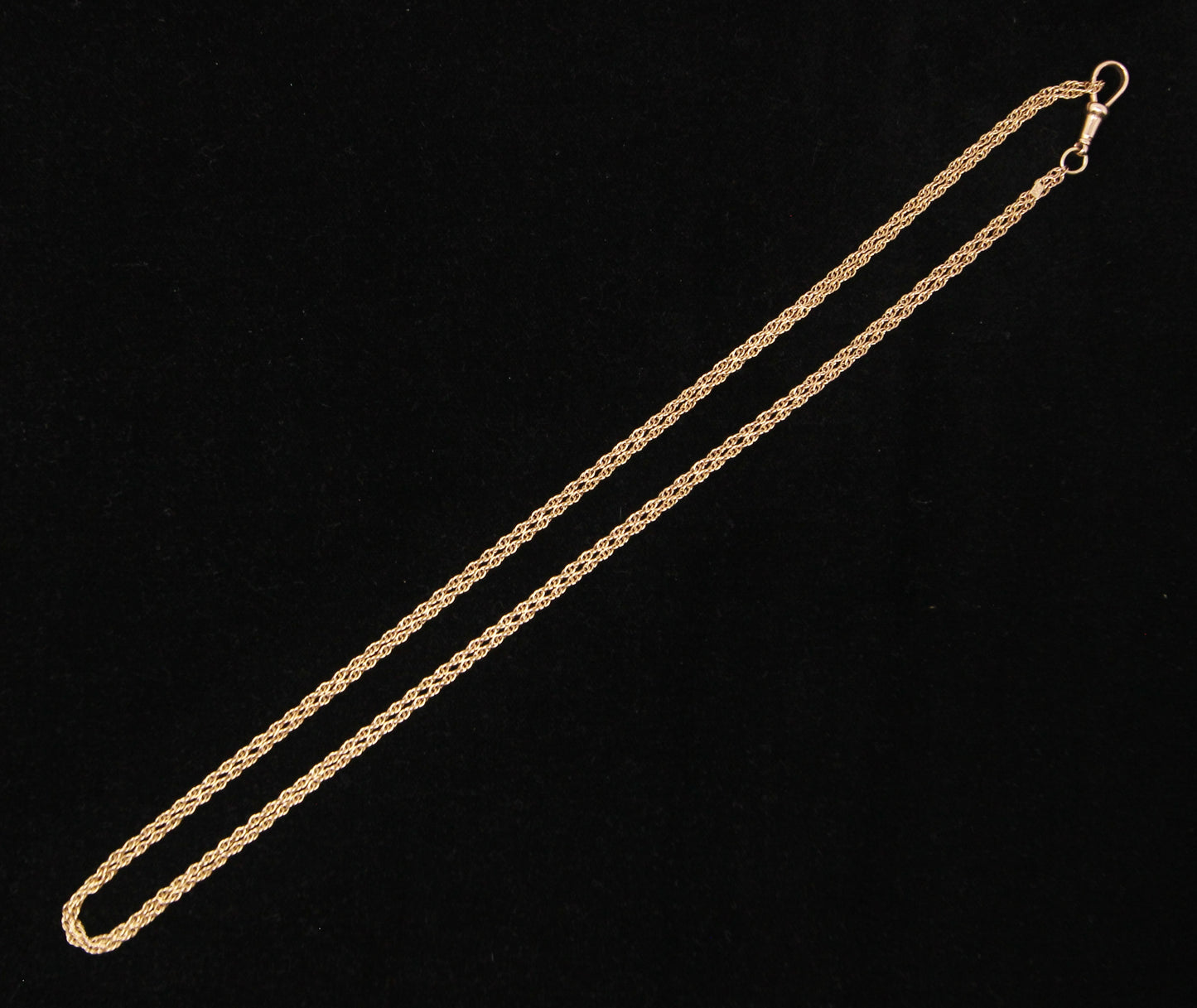 Antique Edwardian Hallmarked Solid 9ct 9k Rose Gold Rope Long Guard Muff Chain Necklace 39''