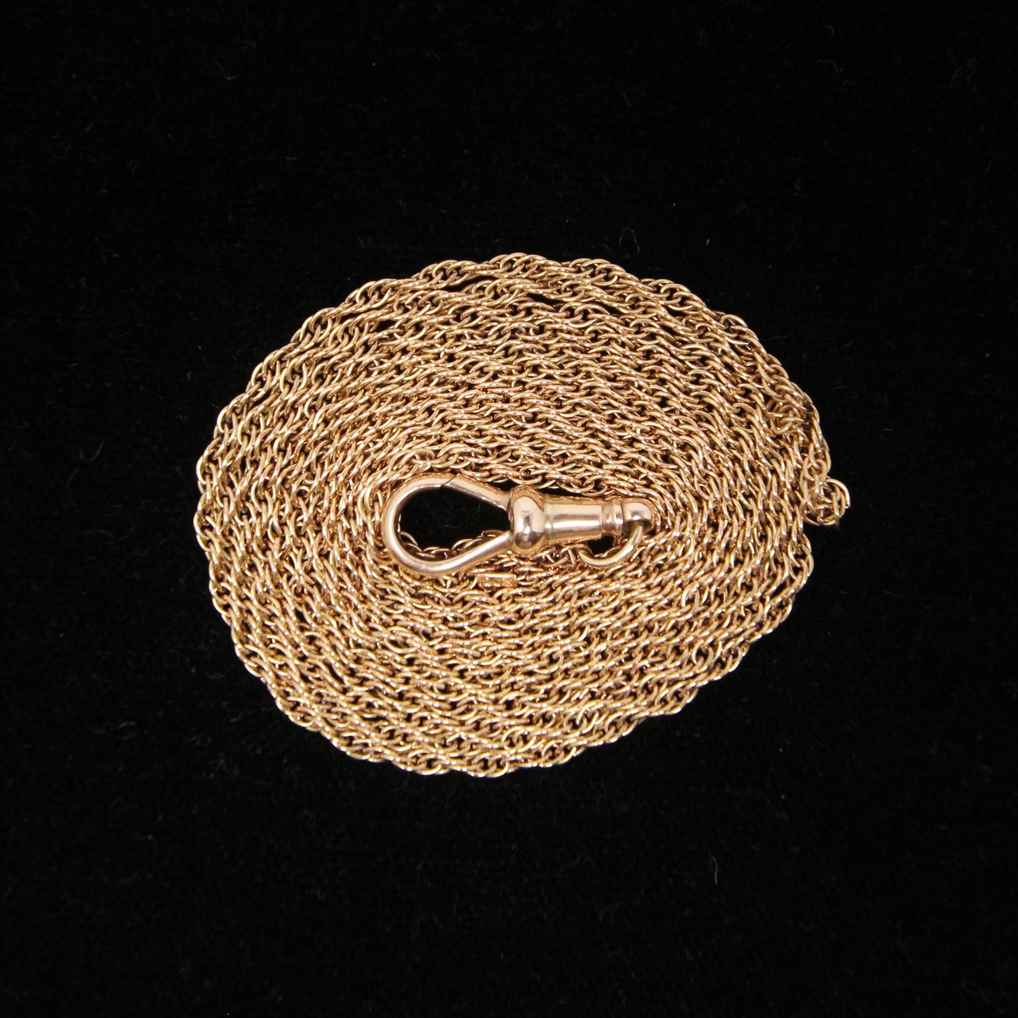 Antique Edwardian Hallmarked Solid 9ct 9k Rose Gold Rope Long Guard Muff Chain Necklace 39''